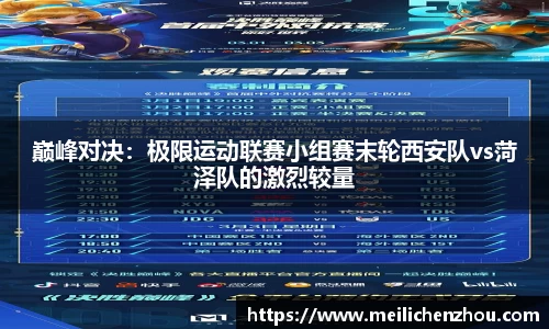巅峰对决：极限运动联赛小组赛末轮西安队vs菏泽队的激烈较量